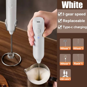 Electric Milk Frother Rechargeable Handheld Home Cooking Milk Coffee Frother Kitchen egg Mixer