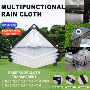 [Ready Stock] Waterproof tarpaulin Transparent  rainproof cloth rainproof cover Green Home Rain Shelter Plastic Film Plastic Film Paper Transparent Thickened Plant Canopy Rain Shelter Fabric 防雨布蓬 防雨布 防水布