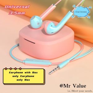 🎧【Readystock】 + FREE Shipping 🎧 Macaron U24 Universal 3.5mm Hi-Fi Earphone Mic with Storage Bag Universal In-Ear Wired Headphones