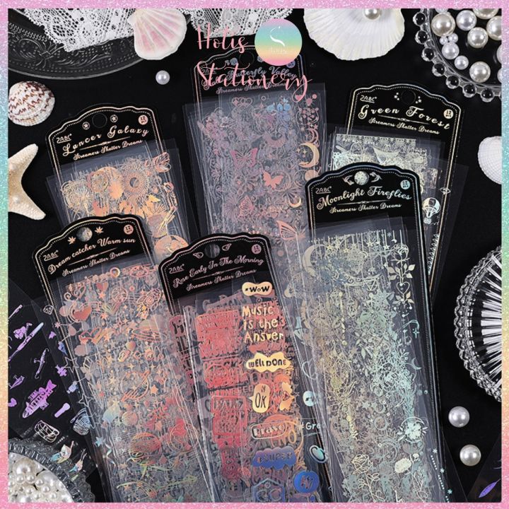[HOTIS] Set 12 tờ sticker hologram trong suốt Streamer Shatter Dreams ...