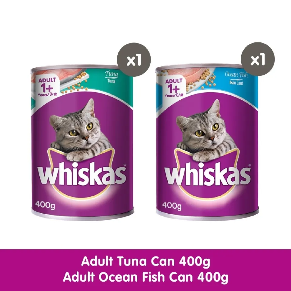 WHISKAS Wet Food for Cat Canned Cat Food in Tuna and Ocean Fish