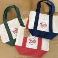 Large Size Dark Green/blue/red Embroidered Logo Same style Handmade Trader Joes Canvas Tote Reusable Street Bag 20x14x6" (Non). 