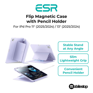ESR iPad Pro 11 (24/25) / iPad Pro 13 (24/25) Flip Magnetic Case w/ Pencil Holder