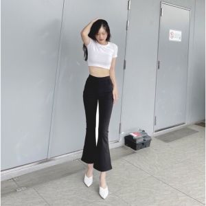 Quần Ống Loe Bigsize 85kg  Chất Umi Lưng Cạp Cao Cực Kì Hack Dáng -DTS-Mã 123G