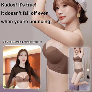 Small breasts gathered show large bra nonmarking invisible lingerie