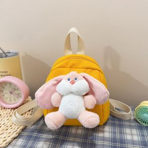 LIWU Canvas Ba lô trẻ em Thỏ hoạt hình Nhẹ Ba lô mini cho trẻ em Dễ thương Có khóa Túi đi học hình thú nhồi bông Bé trai Bé gái