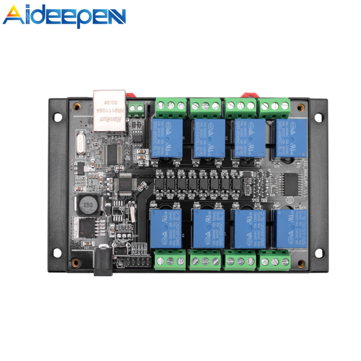 Aideepen Ethernet RJ45 TCP/IP Relay Remote Control Board 8-Channel Relay Module Board 10A Relay Controller Network Relay Switch Controller Module for Smart Home Control 250V/AC with Case