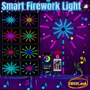 Smart Firework LED Lights Rgb Music Sync Smart App Control 180 LED Strip Light Christmas Party Decor