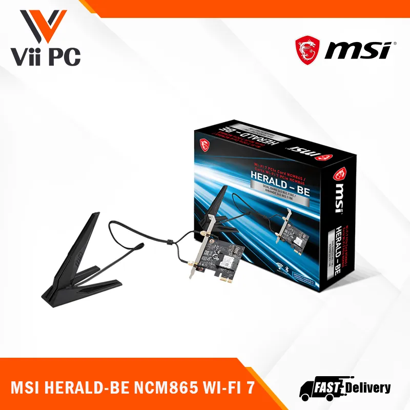 MSI HERALD-BE NCM865 WI-FI 7 (Wi-Fi 7 802.11BE Bluetooth 5.4 PCIe