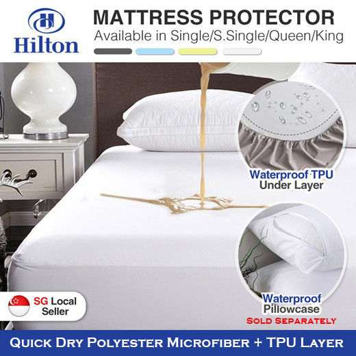 [Local Seller] Waterproof Hilton Mattress Protector / Fitted Bedsheet / Local Size