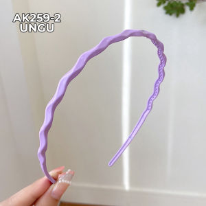 BANDO WANITA KOREA DEWASA WARNA POLOS GELOMBANG HIASAN RAMBUT IMPORT AK259 YARRA