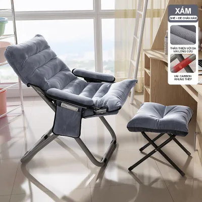 HOME Ghế sofa lười tựa lưng gấp gọn -thư giãn đọc sách thoải mái smart Ghế thư giãn cao cấp ( Mẫu Mới )