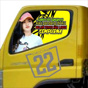 STIKER TRUK ONE WAY KACA TRUK CANTER DUA DUA DECAL STORE KODE 04
