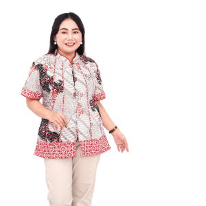 Blouse Big Size LD 140 Wanita Atasan Batik Jumbo L-XL-2L-3L-4L-5L-6L-7L Model Blus Jumbo Kerja Batik / Atasan Big Size Kerja Wanita / Pakaian Kantor Model Kekinian Formal