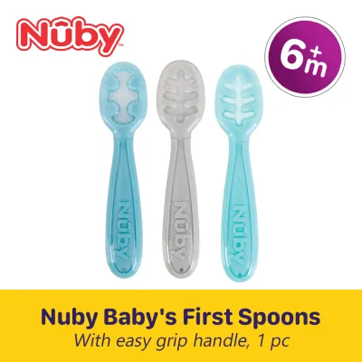 Nuby 6m+ Complete 3-Stage Babys First Self-Feeding Spoons