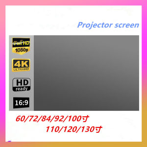 Projector Screen Simple folding metal anti-light curtain 60/72/84/92/100/110/120/130 inch 16: 9 HD portable projector curtain small and large sizes
