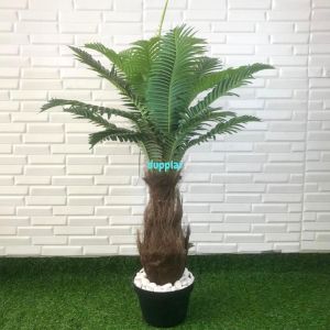 Pohon Artificial Daun Palem Botol T110 Latex Pot Dasar Hitam Dekorasi Cafe Aesthetic