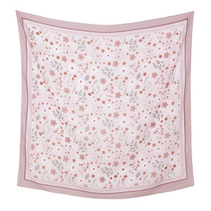 Jifang 110x110cm Flower Floral Prints Tencel Linen Square Scarf Pashmina Muslim Hijabs Square Bawal YW37