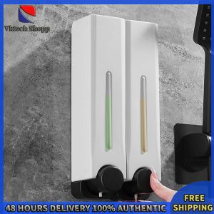 Vktech Bathroom Wall-Mounted Soap Dispenser No Drill Shower Soap Holder with Large Capacity and Transparent Design