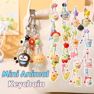 NVIEN1 1 Pair ตลก กระเป๋าพวงกุญแจสัตว์ขนาดเล็ก การ์ตูน สร้างสรรค์ พวงกุญแจคาปิบารา นากทะเล แฟชั่น จี้กระเป๋าลูกสุนัขและแมว ตกแต่งกระเป๋าเป้