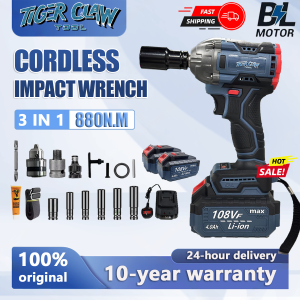 Tiger Claw Tool 10 Year Warranty Brushless Cordless Impact Wrench Electric Wrench Cordless Power Tool Set Screwdriver High Torque