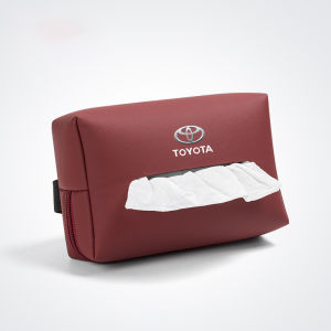 Leather Car Tissue Box Automotive Tissue Holder Organizer for Toyota Corolla Cross/Highlander/Camry/Vios/Prius/Yaris Cross/RAV4/Fortuner/Land Cruiser