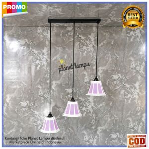 LAMPU GANTUNG MODERN PLAFON CAFE RUANG TAMU HIAS MINIMALIS KAMAR DEKORASI VINTAGE ATAP KAP LAMPU WARNA UNGU