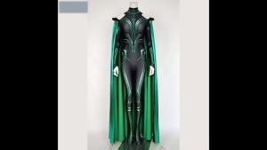 Cool 3 Ragnarok Supervillain Hela Cosplay Costume Jumpsuit Bodysuit Cloak Halloween Cosplay Costumes for Aldult Women㏇X0413