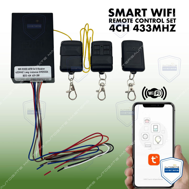WiFi R3000 AUTO GATE Receiver PRO REMOTE CONTROL 4CH 433MHz ( RECEIVER ...