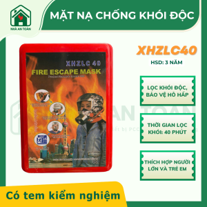 Mặt nạ chống khói độc phòng ngạt khói XHZLC40 có tem kiểm định dùng thoát nạn trong hỏa hoạn chịu được thời gian 40 phút. Model: XHZLCTEM40