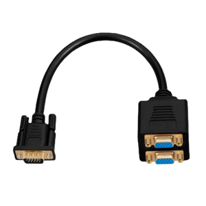 15Pin VGA Y Adapter VGA Male To Double Female Connectors VGA Cable For Double Monitor Offices Projectors Setups
