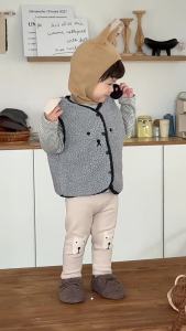 Children 2025 Autumn and winter clothing Korean-style childrens clothing baby winter clothes boys vest jacket thickened suit