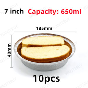 UMI 10pcs Aluminium Baking Foil Pans Tray BBQ Disposable Container Air Fryer Paper Pan Pelapik Oven Grill Plate Kitchen Box
