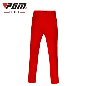 PGM Golf High Stretch Men Mid Waist Trousers Skinny Fit High Quality Breathable Pants in Black White Red Dark Blue Color KUZ052
