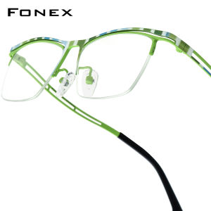 FONEX Titanium Gọng kính người đàn ông 2025 New bán dáng vuông không viền Kính mắt thiết kế thương hiệu nửa-rim Nhật Bản siêu nhẹ kính mắt cho mắt 85890