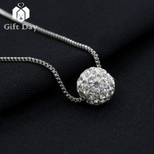 【Gift Day】Double Layer Shambhala Ball Necklace Pendant Korean Collarbone Chain Transfer Bead Silver Jewelry