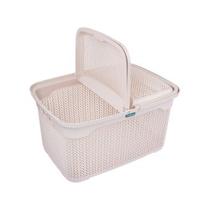 Giỏ đi sinh chấm bi HOKORI nhựa VIỆT NHẬT cao cấp - Làn có nắp đựng đồ quần áo mẹ bé - 2609