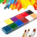 12 Colors Halloween Face Body Paint Set Face Painting Art Palette Cosplay Makeup Cat wajah. 