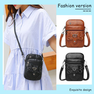 MOJOYCE Retro Crossbody Bag for Women Soft PU Leather Lady Shoulder Zipper Phone Pouch