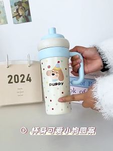 316 Stainless Steel Tumbler with Straw Cute Insulated Water Bottle Viral Botol Air Tahan Panas