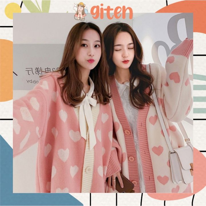 BISA COD] PINK LOVE KOREAN CARDIGAN RAJUT SWEATHER KOREA SWEATER