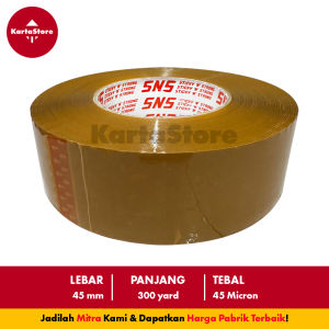 LAKBAN JUMBO 300 YARD X 45MM BENING COKLAT SNS HARGA PABRIK KUALITAS INDUSTRI