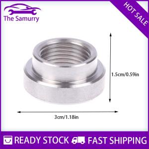 Samurry ✨Hot Sale✨ Oxygen Sensor Stainless Steels Bung Plug Nut Stepped Mounting Cap Kit Plug Nut Plug Wideband Nut Fitting Weld Bungs M18X1.5
