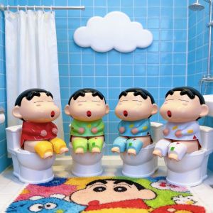 Weird Xiaoxin Water Sprinkler Toilet Toy - Creative Decoration Item for Pranks - Fun Toy Gift Set - Childrens Gift Pack搞怪小新喷水马桶水枪创意摆件整蛊玩具礼盒装儿童礼物