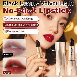 Black Luxury Velvet Non-Transfer Lipstick for All Seasons  Adult Women  Moisturizing Lips  Color Lock Technology