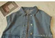 Women's Korean Loose Fashion Lapel Button Denim Vest. 