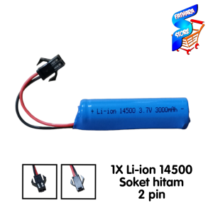 Baterai Remot Control / Batrai RC/ Batrai Isi14500 3000mAh 3.7V Soket Hitam Baterai RC Berkualitas