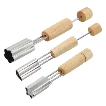 2-Piece Stainless Steel Cupcake Corer Set - Flower & Heart Shape Filling Tools For Baking