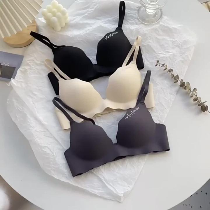 Women Underwear Seamless Triangular Cup Bras Sexy Triangular Cup Gathered Bra Wireless Solid 1275