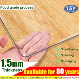50 years will not turn yellow PVC Table Mat Cover Transparent PVC Table Mat Clear Oil proof Easy To Clean Anti-Slip Scratchproof waterproof Cover 1.0mm / 1.5mm Thickness Waterproof Plastic Table Cover Clear Protective Table Pad
